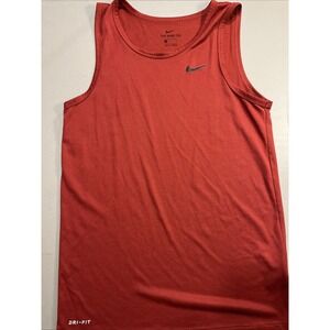 The Nike Tee Dri-Fit Deep Red Tank Top Size Small Men's Swoosh Logo